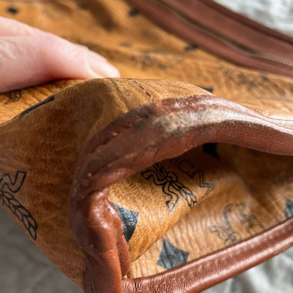 MCM Logo Leather Clutch Bag 9”x12”. Two zippered compartments. - Picture 7 of 7